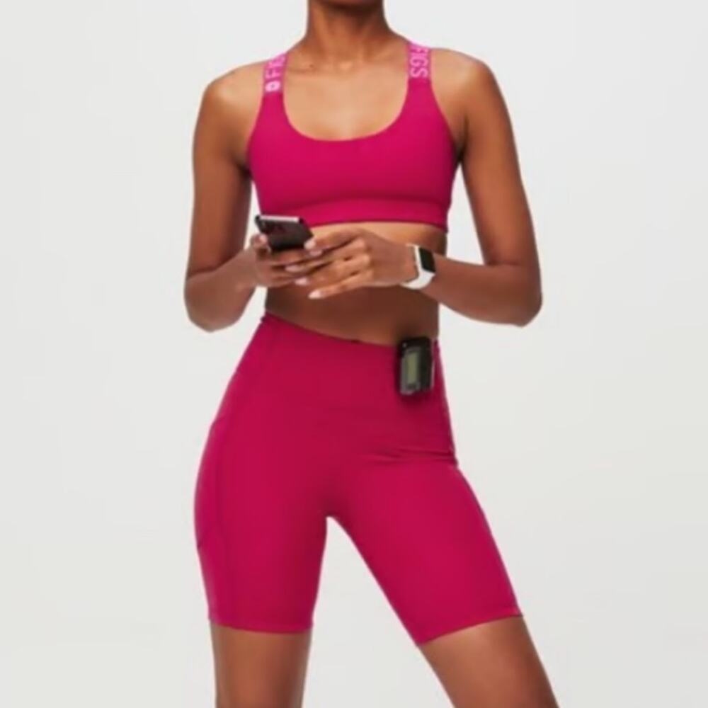 NWT Figs High Rise Biker Shorts in Raspberry Pink Size XS